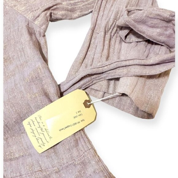 Raquel Allegra Trench Coat in Lilac Metallic, Size 2/M New with tag - Picture 14 of 16